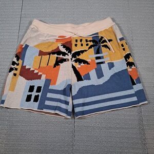 Havana Sunset Knit Shorts | MAVRANS | Size XXL Resort Wear Miami Vibe